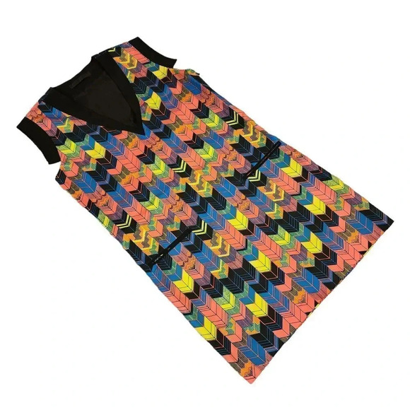 Jenni Kayne Resort Vibrant Multi Color Geometric Silk Mini Dress Small - Picture 10 of 16
